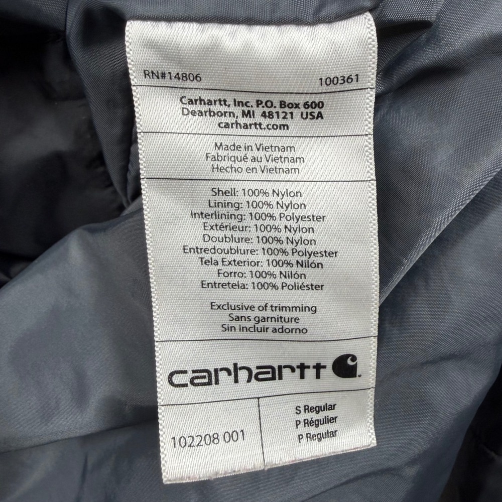 Carhartt Rain Defender Gilliam Jacket Mens Small Black Quilted Puffer 102208-001 - Picture 3 of 13